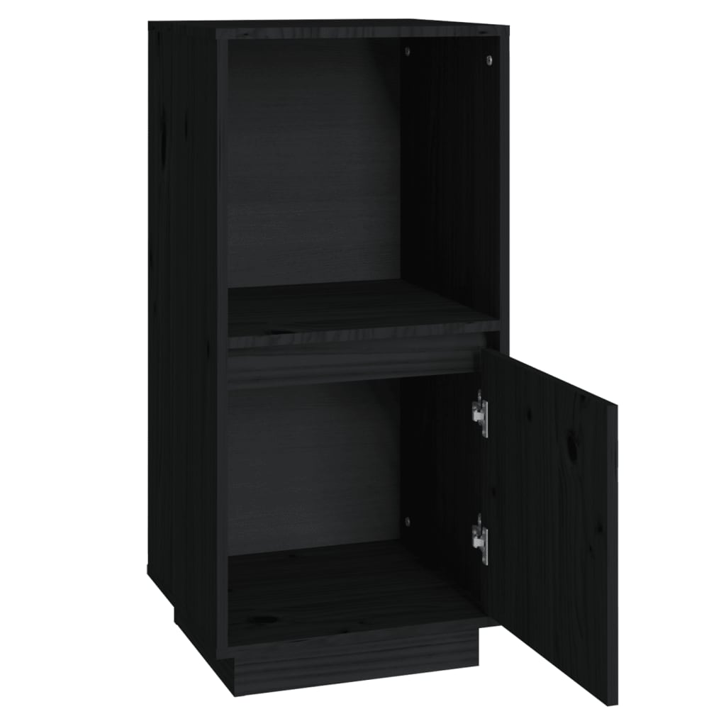 vidaXL Buffet noir 38x35x80 cm Bois de pin massif