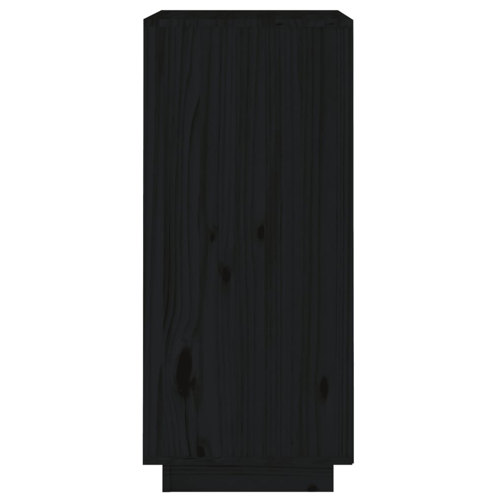 vidaXL Buffet noir 38x35x80 cm Bois de pin massif