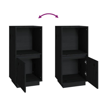 vidaXL Buffet noir 38x35x80 cm Bois de pin massif