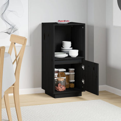 vidaXL Buffet noir 38x35x80 cm Bois de pin massif