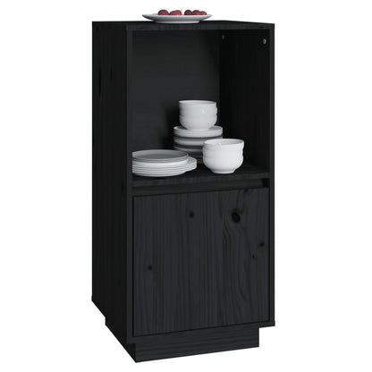 vidaXL Buffet noir 38x35x80 cm Bois de pin massif