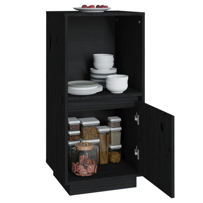 vidaXL Buffet noir 38x35x80 cm Bois de pin massif