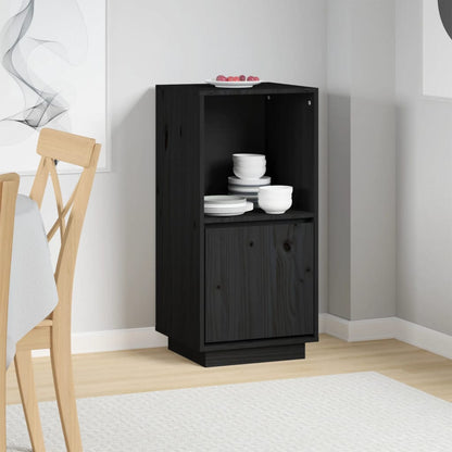 vidaXL Buffet noir 38x35x80 cm Bois de pin massif