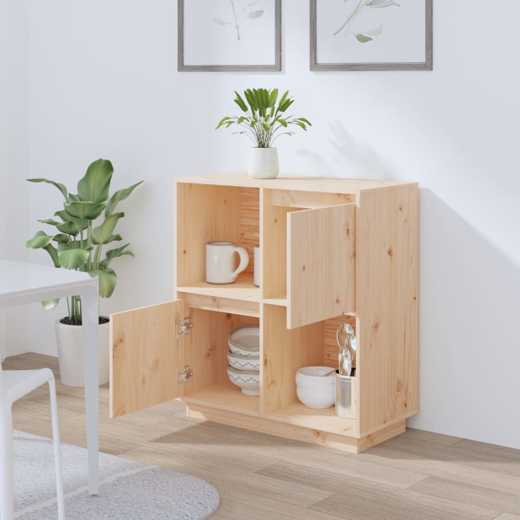 vidaXL Sideboard 74x35x80 cm Massivholz Kiefer