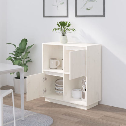 vidaXL Buffet blanc 74x35x80 cm Bois de pin massif