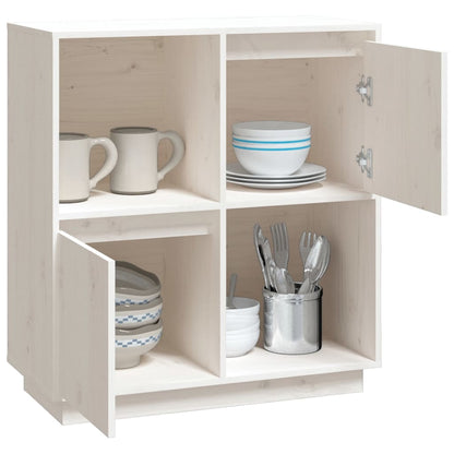 vidaXL Buffet blanc 74x35x80 cm Bois de pin massif
