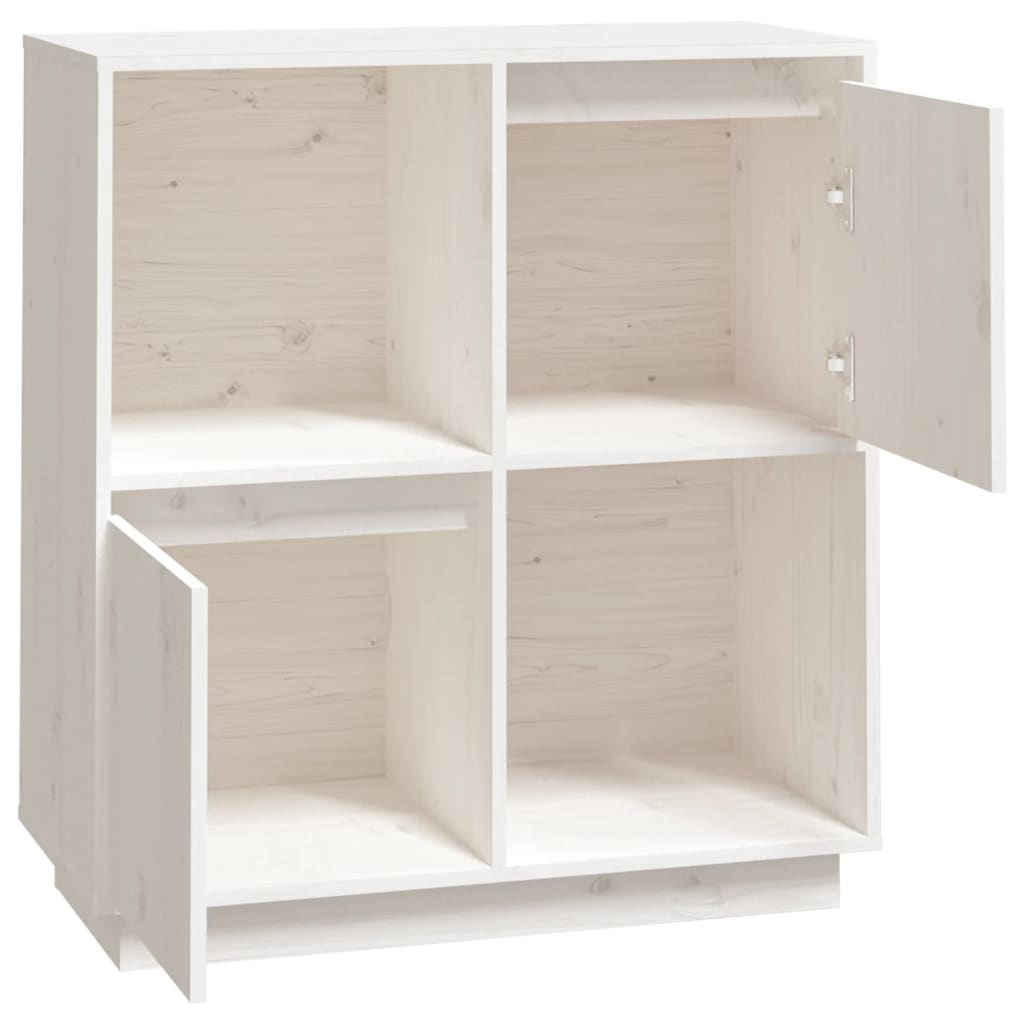 vidaXL Buffet blanc 74x35x80 cm Bois de pin massif