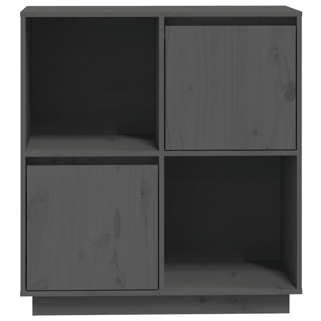 vidaXL Sideboard Grau 74x35x80 cm Massivholz Kiefer