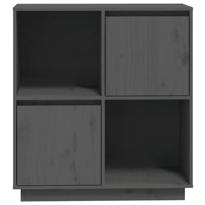 vidaXL Sideboard Grau 74x35x80 cm Massivholz Kiefer