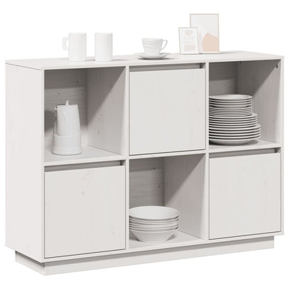 vidaXL Commode blanche 110,5x35x80 cm Bois de pin massif