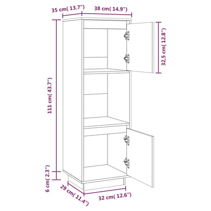 vidaXL Highboard 38x35x117 cm Massivholz Kiefer