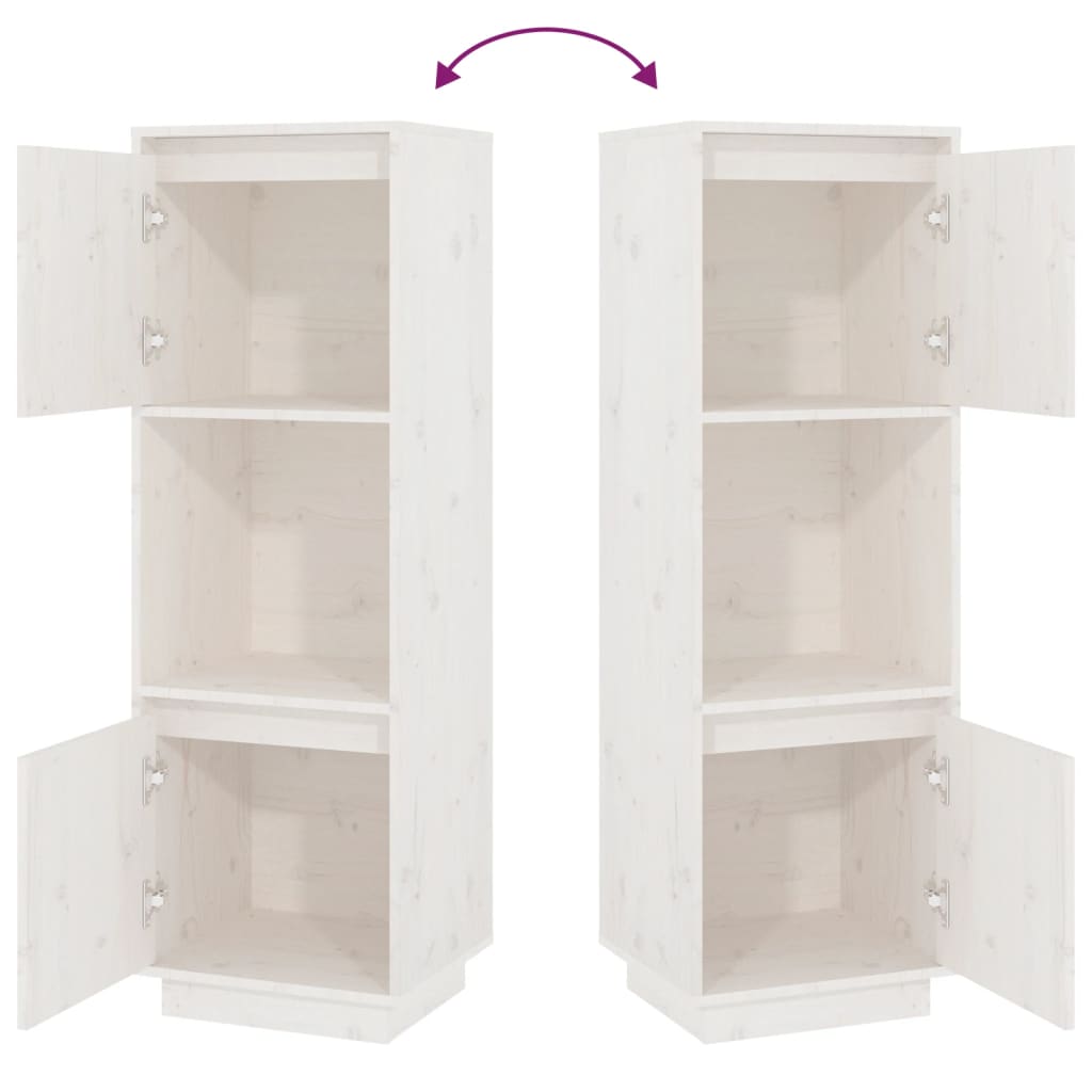 vidaXL Highboard Weiß 38x35x117 cm Massivholz Kiefer