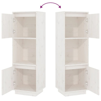 vidaXL Highboard Weiß 38x35x117 cm Massivholz Kiefer