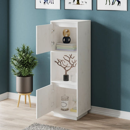 vidaXL Highboard Weiß 38x35x117 cm Massivholz Kiefer