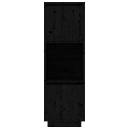 vidaXL Highboard Schwarz 38x35x117 cm Massivholz Kiefer