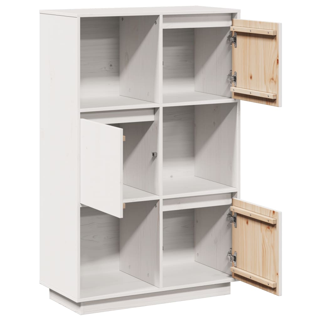 vidaXL Highboard Weiß 74x35x117 cm Massivholz Kiefer