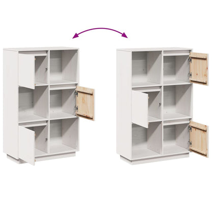 vidaXL Highboard Weiß 74x35x117 cm Massivholz Kiefer