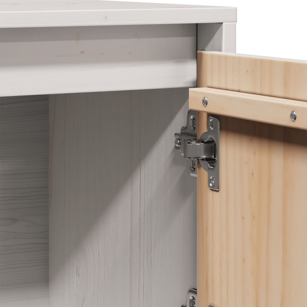 vidaXL Highboard Weiß 74x35x117 cm Massivholz Kiefer