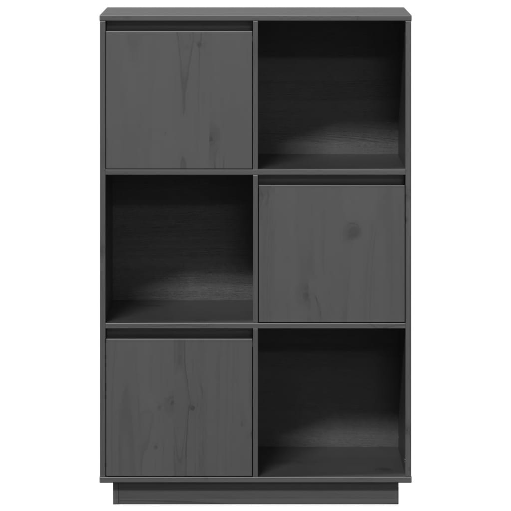 vidaXL Highboard Grau 74x35x117 cm Massivholz Kiefer