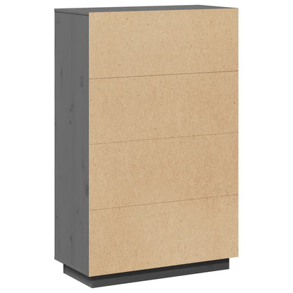 vidaXL Highboard Grau 74x35x117 cm Massivholz Kiefer