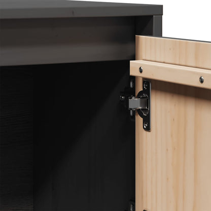 vidaXL Highboard Grau 74x35x117 cm Massivholz Kiefer