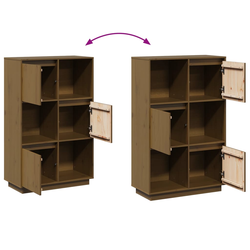 vidaXL Highboard Honigbraun 74x35x117 cm Massivholz Kiefer