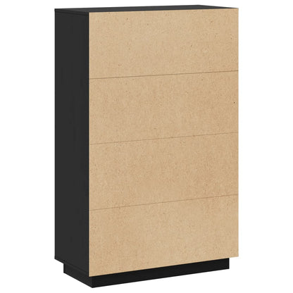 vidaXL Highboard Schwarz 74x35x117 cm Massivholz Kiefer