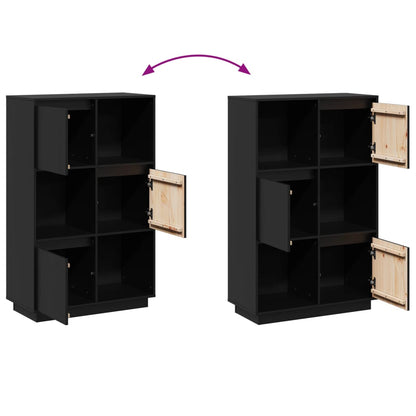 vidaXL Highboard Schwarz 74x35x117 cm Massivholz Kiefer
