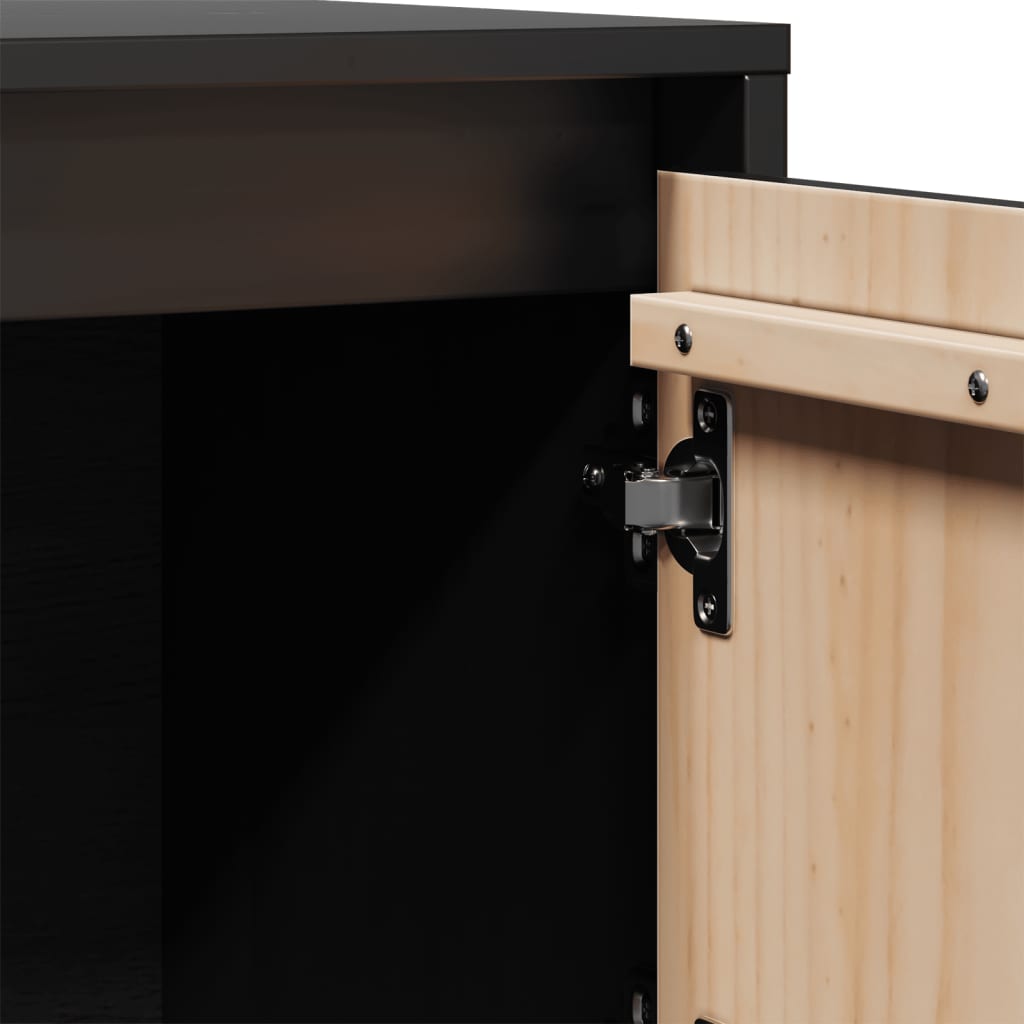 vidaXL Highboard Schwarz 74x35x117 cm Massivholz Kiefer