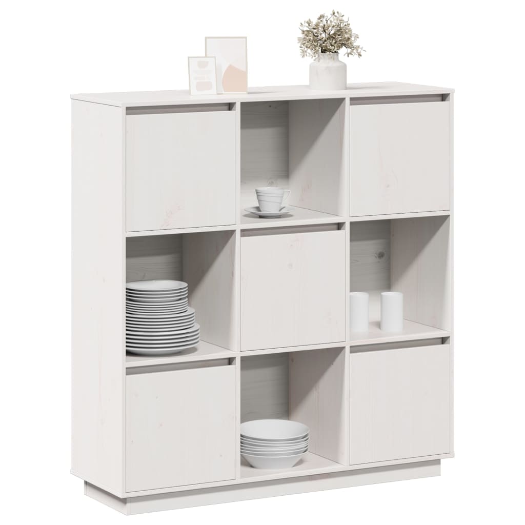 vidaXL Bahut haut blanc 110,5x35x117 cm en pin massif