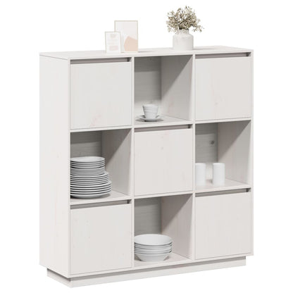 vidaXL Bahut haut blanc 110,5x35x117 cm en pin massif