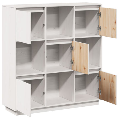 vidaXL Bahut haut blanc 110,5x35x117 cm en pin massif