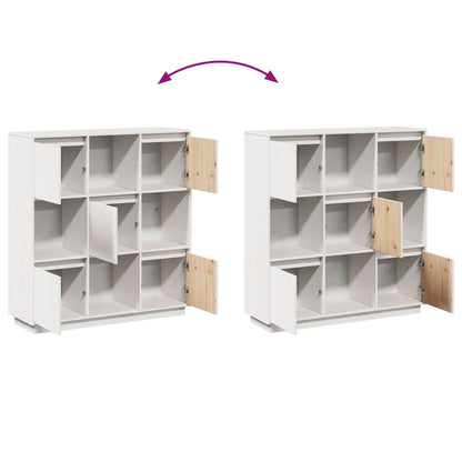 vidaXL Bahut haut blanc 110,5x35x117 cm en pin massif