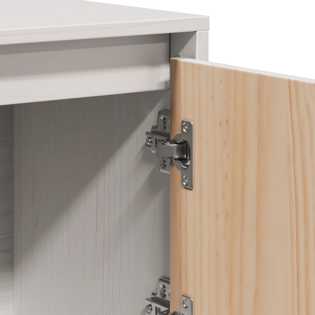 vidaXL Bahut haut blanc 110,5x35x117 cm en pin massif