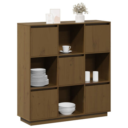 vidaXL Highboard marron miel 110,5x35x117 cm Bois de pin massif
