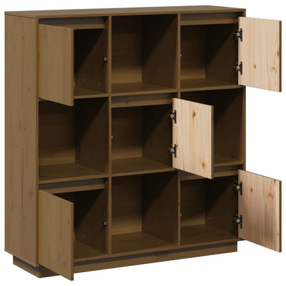 vidaXL Highboard marron miel 110,5x35x117 cm Bois de pin massif
