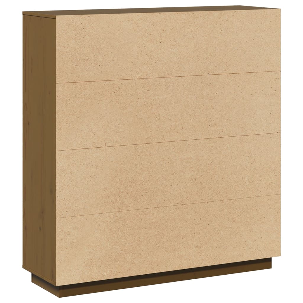 vidaXL Highboard marron miel 110,5x35x117 cm Bois de pin massif