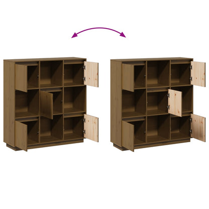vidaXL Highboard marron miel 110,5x35x117 cm Bois de pin massif