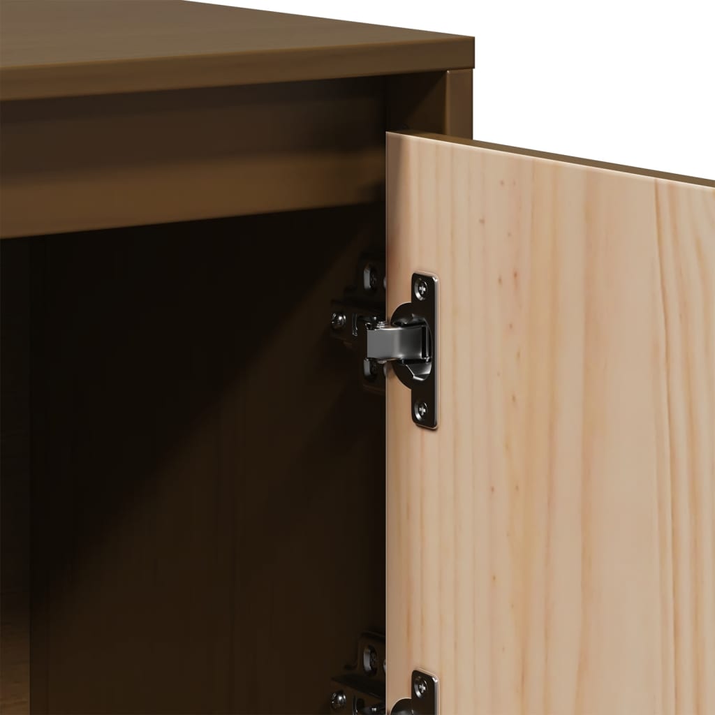 vidaXL Highboard marron miel 110,5x35x117 cm Bois de pin massif