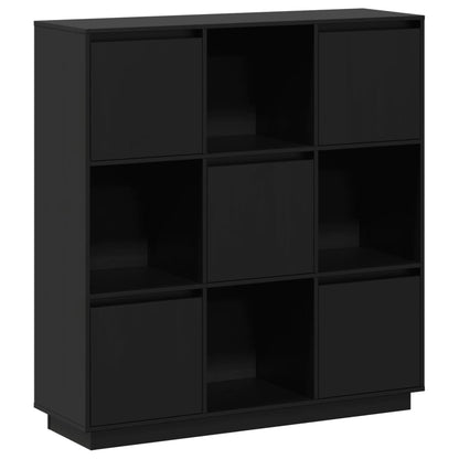 vidaXL Bahut haut noir 110,5x35x117 cm Bois de pin massif