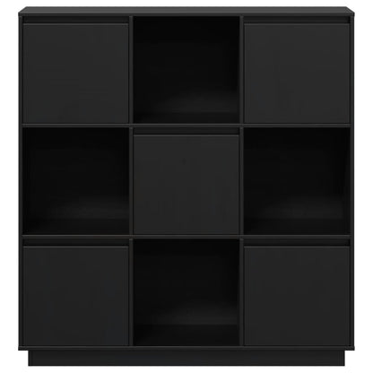 vidaXL Bahut haut noir 110,5x35x117 cm Bois de pin massif