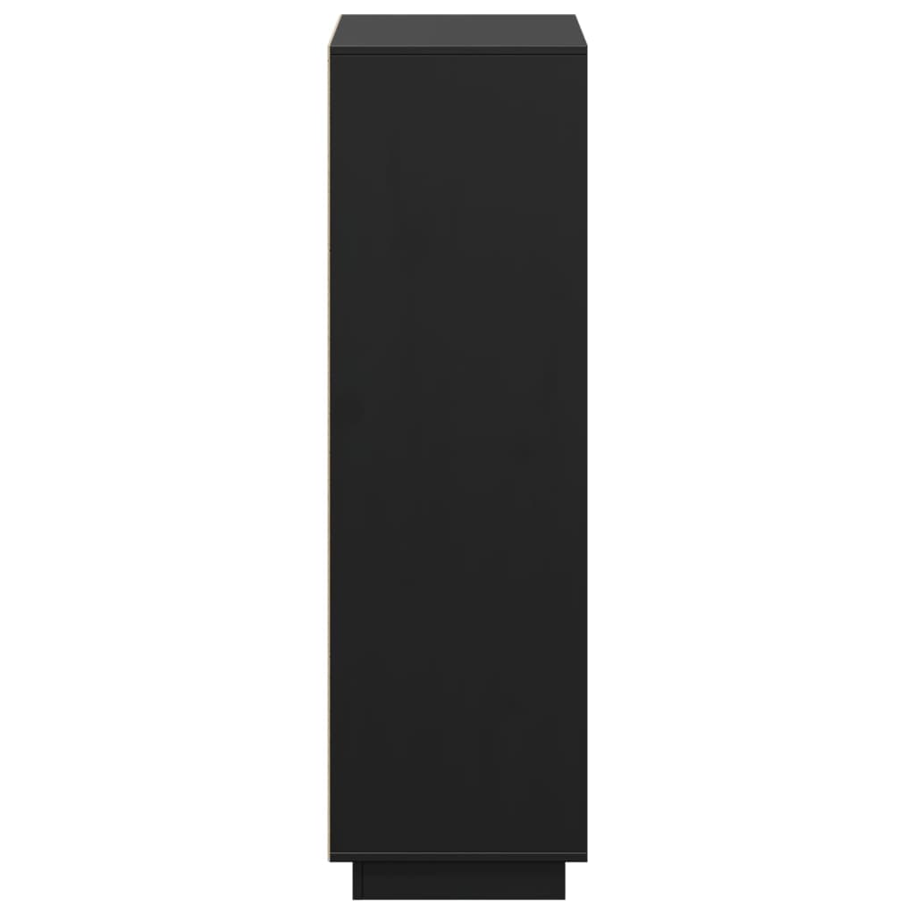 vidaXL Bahut haut noir 110,5x35x117 cm Bois de pin massif