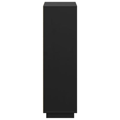 vidaXL Bahut haut noir 110,5x35x117 cm Bois de pin massif