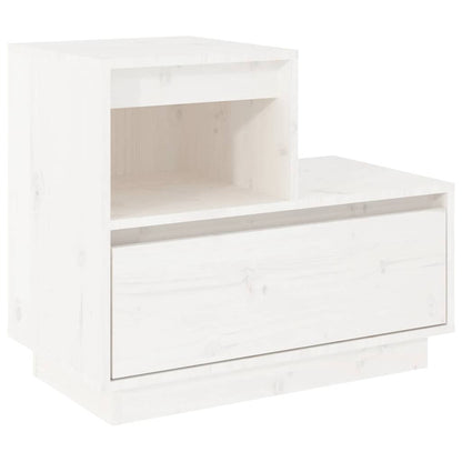 vidaXL Nachttisch Weiß 60x34x51 cm Massivholz Kiefer