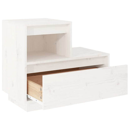 vidaXL Nachttisch Weiß 60x34x51 cm Massivholz Kiefer