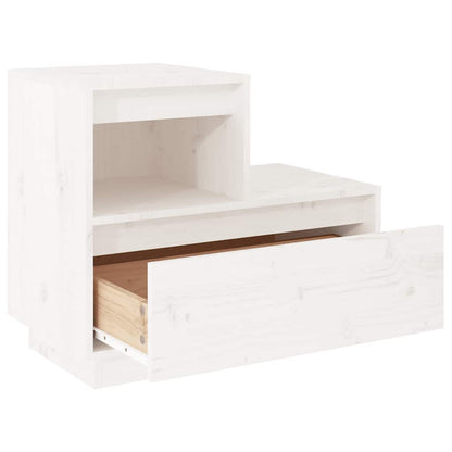 vidaXL Nachttische 2 Stk. Weiß 60x34x51 cm Massivholz Kiefer