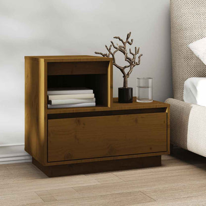 vidaXL Tables de chevet 2 pcs Marron miel 60x34x51 cm Bois de pin massif