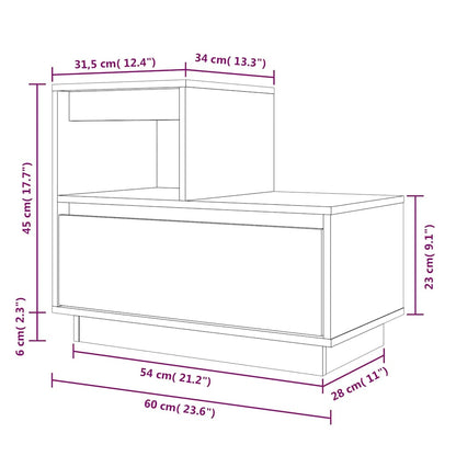 vidaXL Tables de chevet 2 pcs Marron miel 60x34x51 cm Bois de pin massif