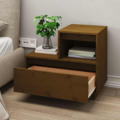 vidaXL Tables de chevet 2 pcs Marron miel 60x34x51 cm Bois de pin massif