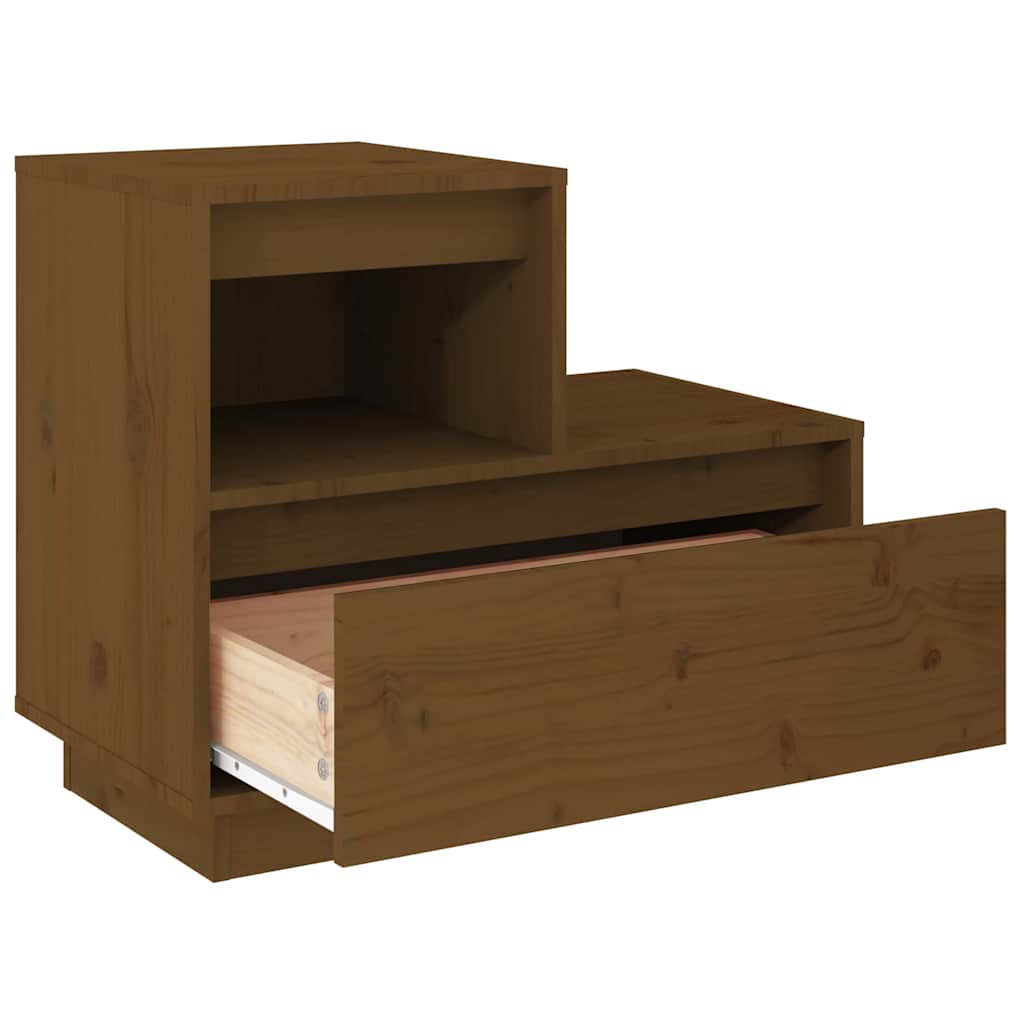 vidaXL Tables de chevet 2 pcs Marron miel 60x34x51 cm Bois de pin massif